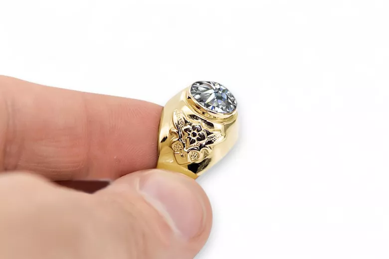 Кольцо Винтаж Циркон 14-кв Желтое золото vrc078y